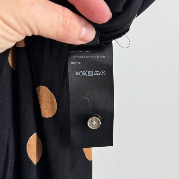 Anthropologie Loveland Wide Leg Jumpsuit - Black with Gold Polkadots | Size 2 - Picture 7 of 12